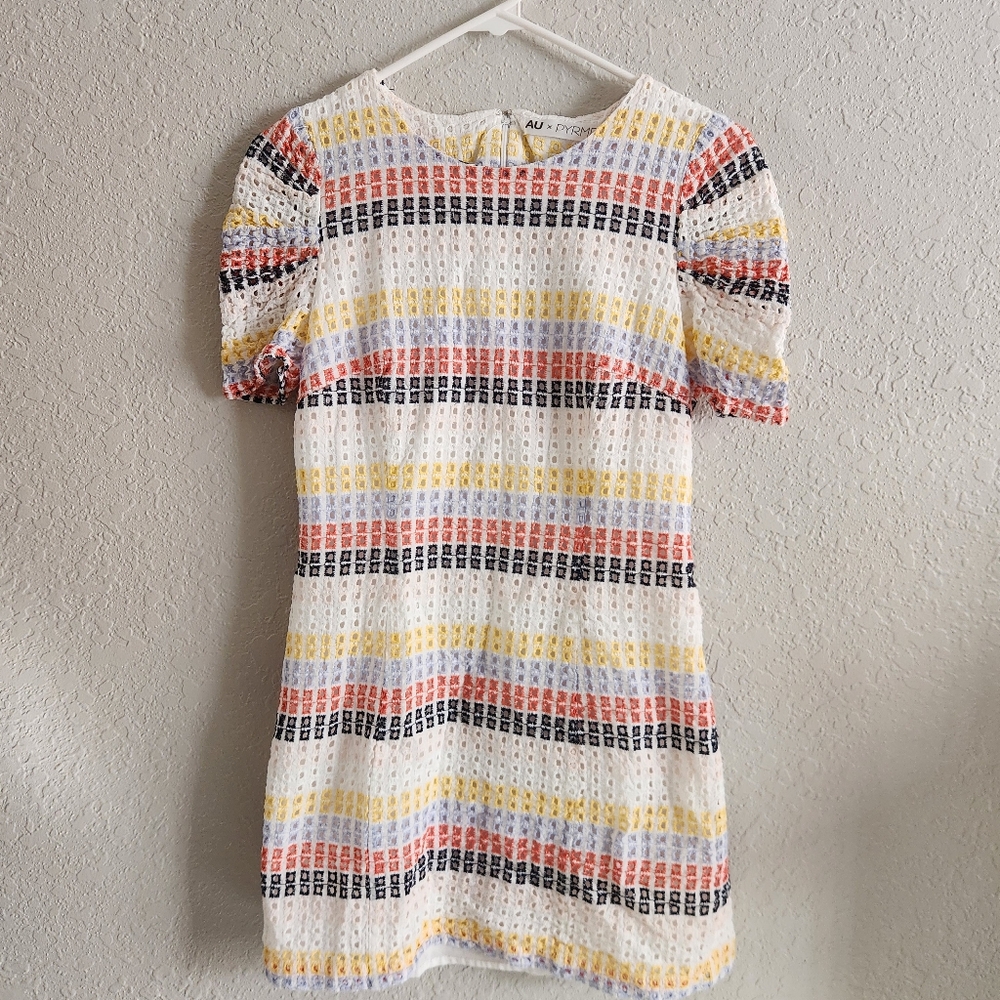 Amanda Uprichard Colorful Striped Mini Dress